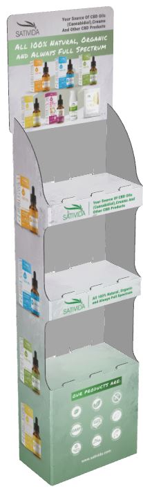 Corrugated floor display, for assortment of your health and personal care products. Reference PL-1374-B
